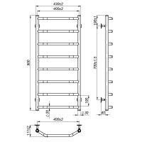Рушникосушарка водяна Ava (900*400,8,Біла,Праве підключення)