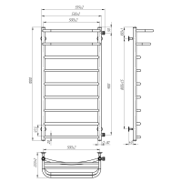 Рушникосушарка водяна Optima (1000*500,9,Сіра,Праве підключення)