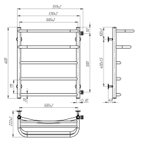 Рушникосушарка водяна Optima (600*500,5,Сіра,Ліве підключення)