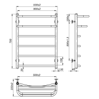 Рушникосушарка водяна Optima (700*500,6,Біла,Ліве підключення)
