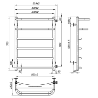 Рушникосушарка водяна Optima (700*500,6,Біла,Ліве підключення)
