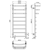 Рушникосушарка водяна Prima (1 000*400,9,Біла,Нижнє підключення)