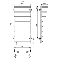 Рушникосушарка водяна Prima (900*400,8,Сіра,Ліве підключення)