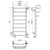 Рушникосушарка водяна Prima (900*400,8,Сіра,Ліве підключення)