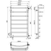 Рушникосушарка водяна Prima (900*500,8,Чорна,Нижнє підключення)