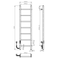 Рушникосушарка електрична Round (1200*300,7,Полірована,Ліве підключення,JD03)