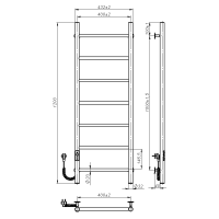 Рушникосушарка електрична Round (1200*400,7,Біла,Ліве підключення,JD03)