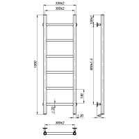 Рушникосушарка водяна Round (1000*300,6,Чорна,Нижнє підключення)