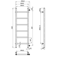 Рушникосушарка водяна Round (1000*300,6,Чорна,Нижнє підключення)