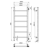 Рушникосушарка водяна Round (1000*400,6,Полірована,Праве підключення)