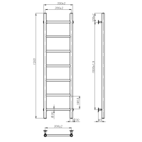 Рушникосушарка водяна Round (1200*300,7,Біла,Ліве підключення)