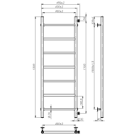Рушникосушарка водяна Round (1200*400,7,Полірована,Праве підключення)