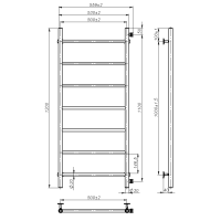 Рушникосушарка водяна Round (1200*500,7,Сіра,Ліве підключення)