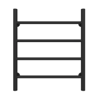 Рушникосушарка водяна Round (600*500,4,Чорна,Ліве підключення)