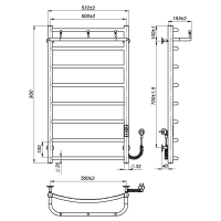 Рушникосушарка електрична Sora New (900*500,8,Сіра,Праве підключення,JD03)
