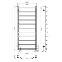 Рушникосушарка водяна Sora (1200*500,11,Сіра,Ліве підключення)