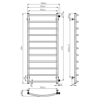 Рушникосушарка водяна Sora (1200*500,11,Сіра,Ліве підключення)
