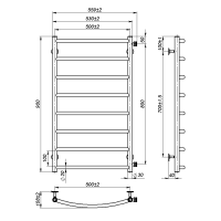 Рушникосушарка водяна Sora (900*500,8,Сіра,Ліве підключення)